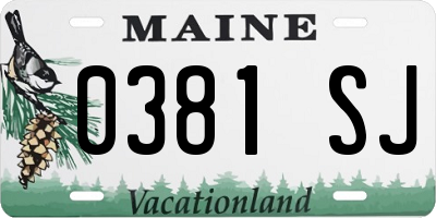 ME license plate 0381SJ