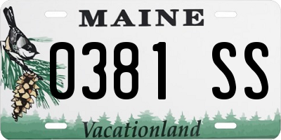 ME license plate 0381SS
