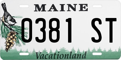 ME license plate 0381ST