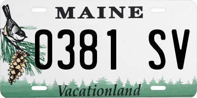 ME license plate 0381SV