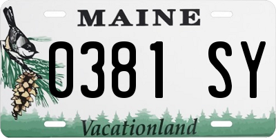 ME license plate 0381SY