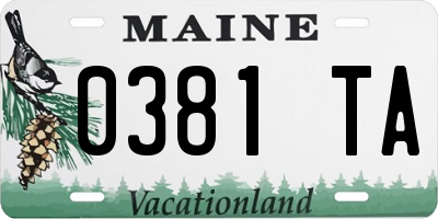 ME license plate 0381TA