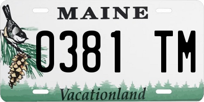 ME license plate 0381TM