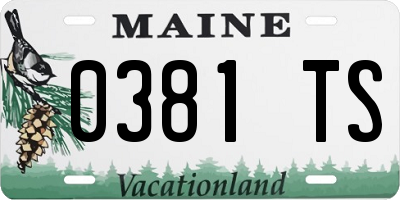 ME license plate 0381TS