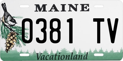 ME license plate 0381TV