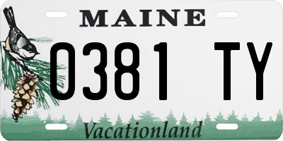 ME license plate 0381TY