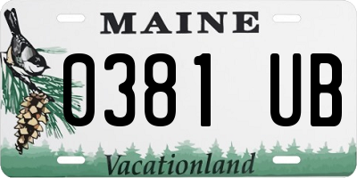 ME license plate 0381UB