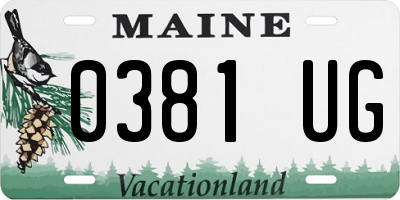ME license plate 0381UG