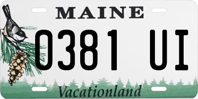 ME license plate 0381UI