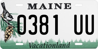 ME license plate 0381UU