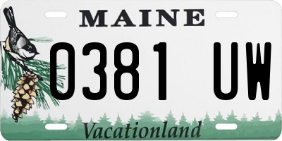 ME license plate 0381UW