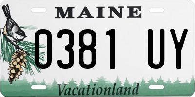 ME license plate 0381UY