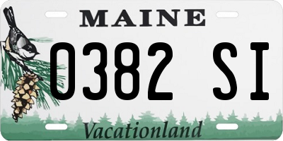 ME license plate 0382SI