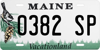 ME license plate 0382SP