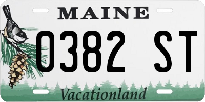 ME license plate 0382ST