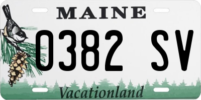 ME license plate 0382SV