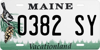 ME license plate 0382SY