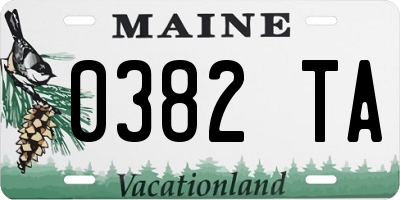 ME license plate 0382TA