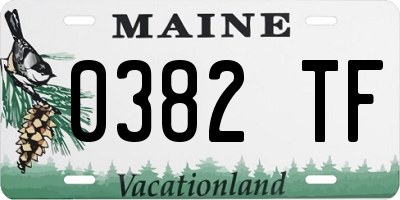 ME license plate 0382TF