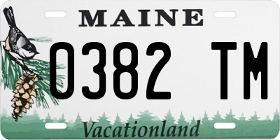 ME license plate 0382TM