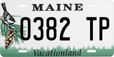 ME license plate 0382TP
