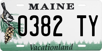 ME license plate 0382TY