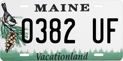 ME license plate 0382UF