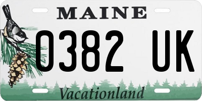 ME license plate 0382UK