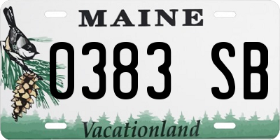 ME license plate 0383SB