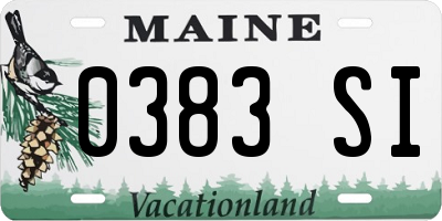ME license plate 0383SI