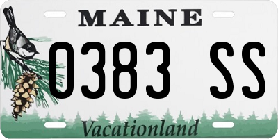ME license plate 0383SS