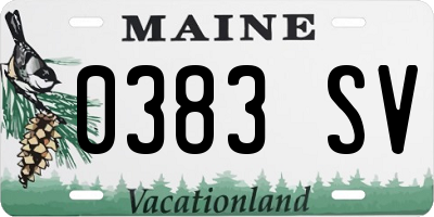 ME license plate 0383SV