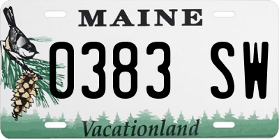 ME license plate 0383SW