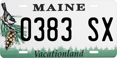 ME license plate 0383SX