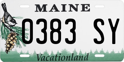 ME license plate 0383SY