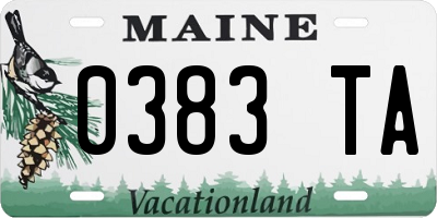 ME license plate 0383TA