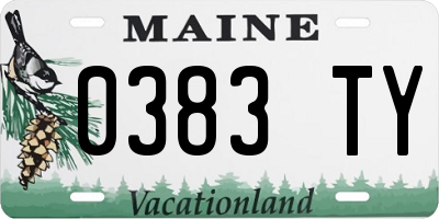ME license plate 0383TY