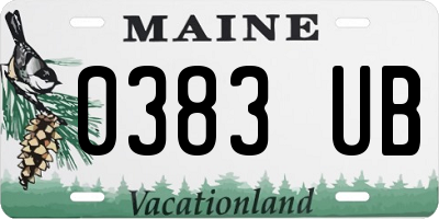 ME license plate 0383UB