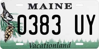 ME license plate 0383UY