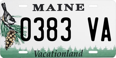 ME license plate 0383VA
