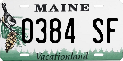ME license plate 0384SF