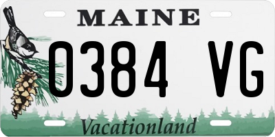 ME license plate 0384VG