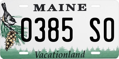 ME license plate 0385SO