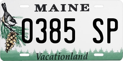 ME license plate 0385SP