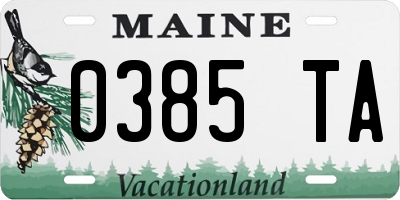 ME license plate 0385TA