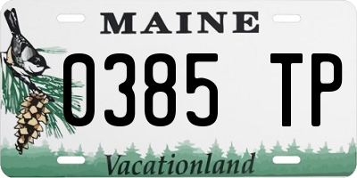 ME license plate 0385TP
