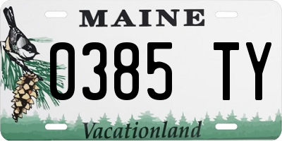 ME license plate 0385TY