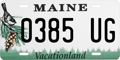 ME license plate 0385UG