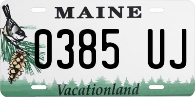 ME license plate 0385UJ