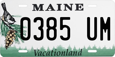ME license plate 0385UM